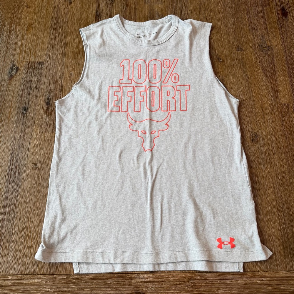 3/24$ Under Armour Kids Light Grey Loose Fit Tank Top size L